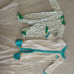 2 -Kids One Piece Set - Green and Teal